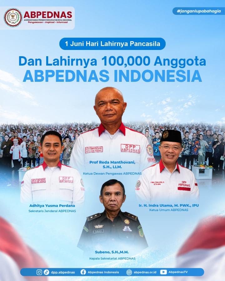 ABPEDNAS Cetak Sejarah, Raih 100 Ribu Anggota Bertepatan Hari Lahir Pancasila 2026